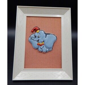 Walt Disney Puffy Dumbo 2-D Wall Art Picture Frame 1960s Hanging
